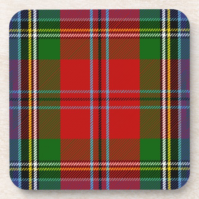 Scottish Clan MacLean of Duart Tartan Plaid Coaster (Front)