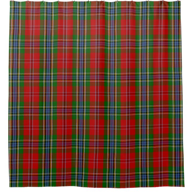 Scottish Clan MacLean of Duart Tartan Plaid Shower Curtain (Front)