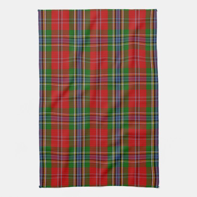 Scottish Clan MacLean of Duart Tartan Plaid Tea Towel (Vertical)