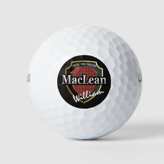 Scottish Clan MacLean Personalise Your Name Golf Balls (Front)