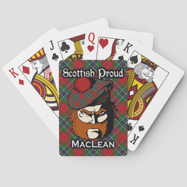 Scottish Clan MacLean Tartan Deck Playing Cards (Back)