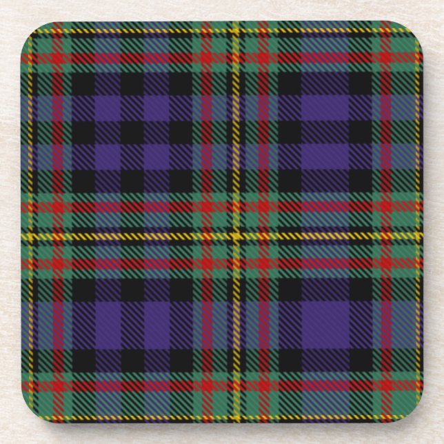Scottish Clan MacLellan Tartan Plaid Coaster (Front)