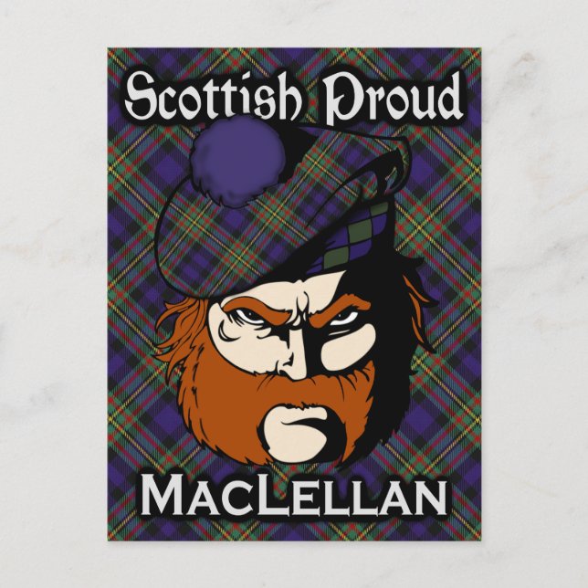 Scottish Clan MacLellan Tartan Postcard (Front)