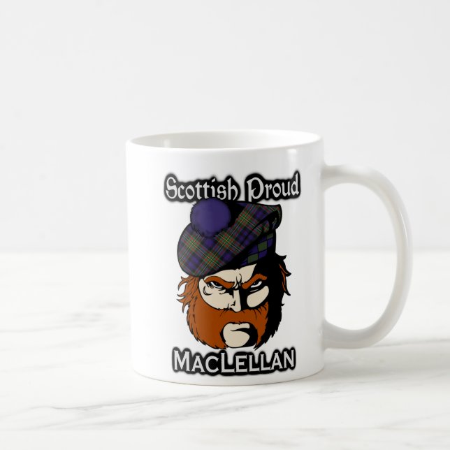 Scottish Clan MacLellan Tartan Scottish Coffee Mug (Right)