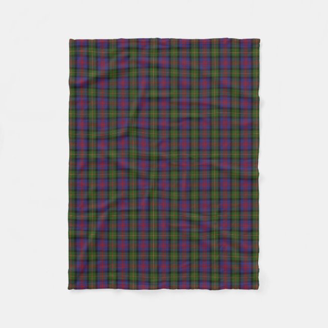 Scottish Clan MacLennan Classic Tartan Fleece Blanket (Front)