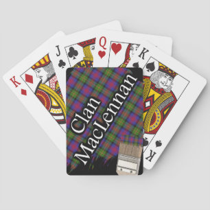 Scottish Clan MacLennan Tartan Paint Brush Playing Cards