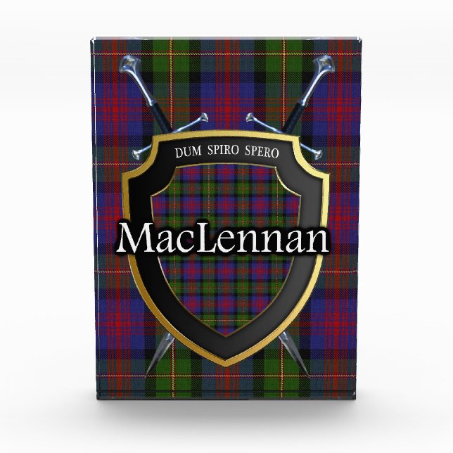 Scottish Clan MacLennan Tartan Photo Block (Front)