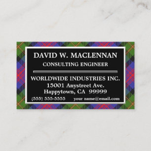 Scottish Clan MacLennan Tartan Plaid Business Card