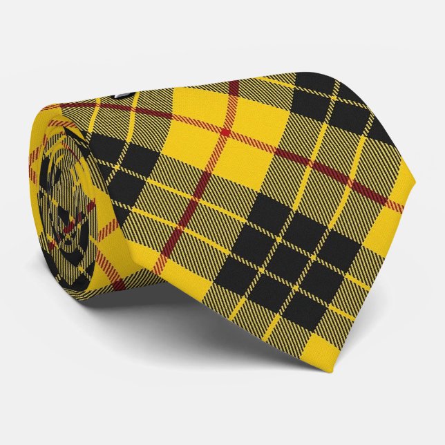 Scottish Clan MacLeod M Monogram Tartan Tie (Rolled)