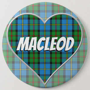 Scottish Clan MacLeod of Harris Love Tartan Heart 6 Cm Round Badge