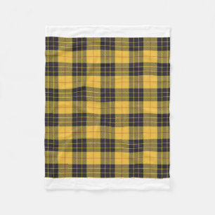 Scottish Clan MacLeod of Lewis Yellow Black Tartan Fleece Blanket