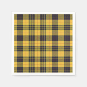 Scottish Clan MacLeod of Lewis Yellow Black Tartan Napkin