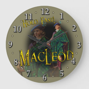 Scottish Clan MacLeod Tartan Large Clock