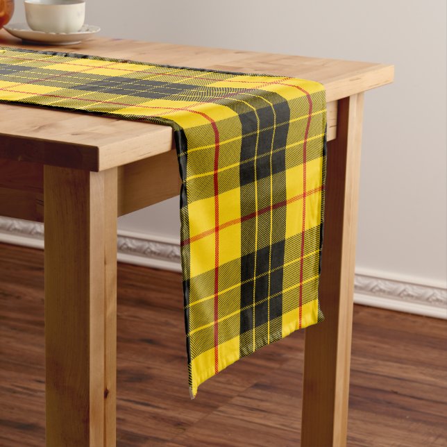 Scottish Clan MacLeod Tartan Plaid Long Table Runner (In Situ)