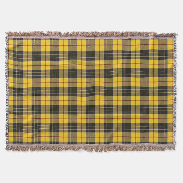 Scottish Clan MacLeod Tartan Plaid Throw Blanket (Front)
