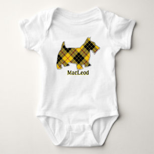 Scottish Clan MacLeod Tartan Scottie Dog Baby Bodysuit