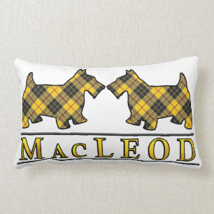 Scottish Clan MacLeod Tartan Scottie Dogs Lumbar Cushion