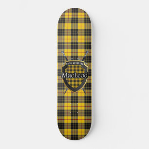 Scottish Clan MacLeod Tartan Shield Skateboard