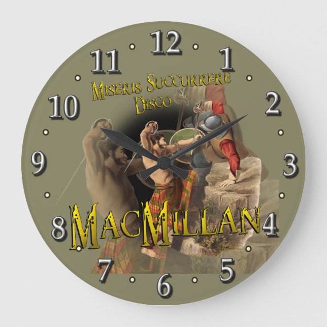 Scottish Clan MacMillan Tartan Large Clock (Front)