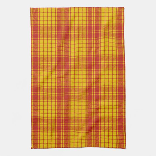 Scottish Clan MacMillan Tartan Plaid Tea Towel (Vertical)