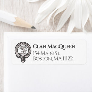 Scottish Clan MacQueen Badge Address Label Return Address Label