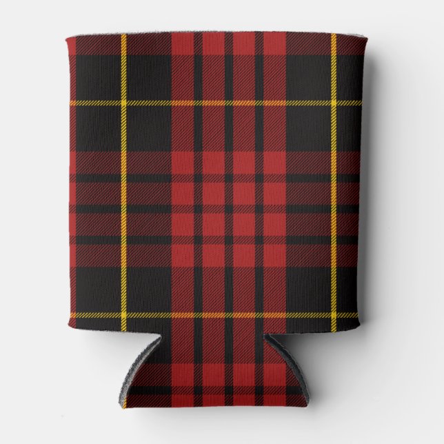 Scottish Clan MacQueen Tartan Plaid Can Cooler (Front)