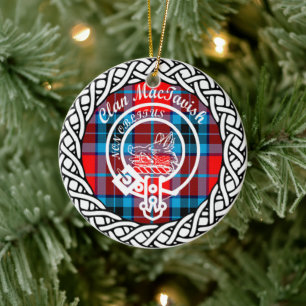 Scottish Clan MacTavish Tartan and Crest Ceramic Ornament