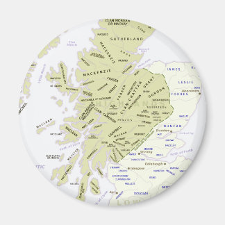 Scottish Clan Map of Scotland Magnet