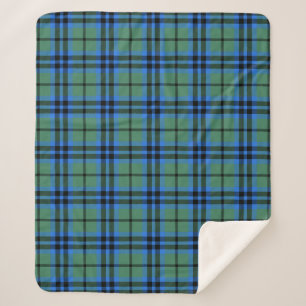 Scottish Clan Marshall Tartan Plaid Sherpa Blanket