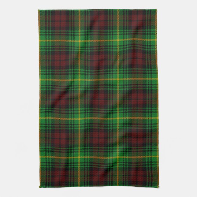 Scottish Clan Martin Tartan Plaid Tea Towel (Vertical)