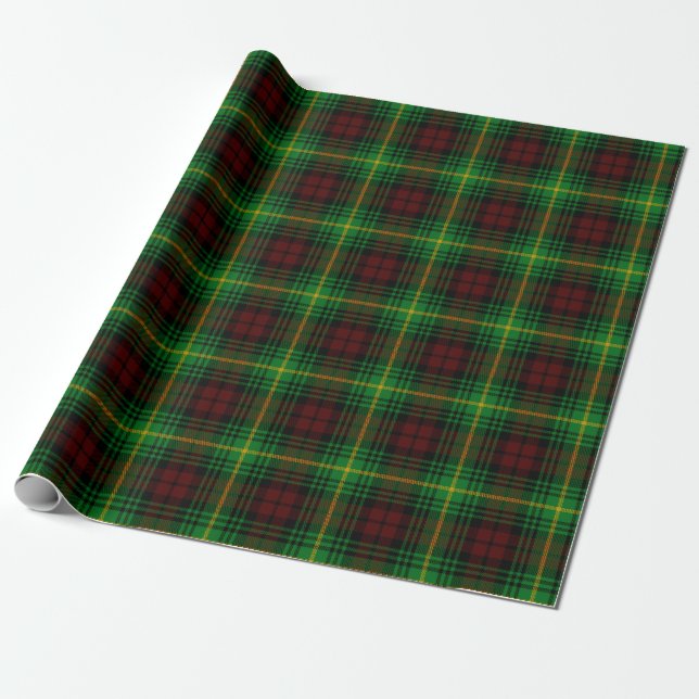 Scottish Clan Martin Tartan Plaid Wrapping Paper (Unrolled)