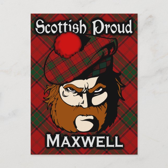Scottish Clan Maxwell Tartan Postcard (Front)