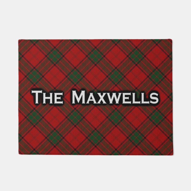 Scottish Clan Maxwell Tartan Welcome Mat (Front)