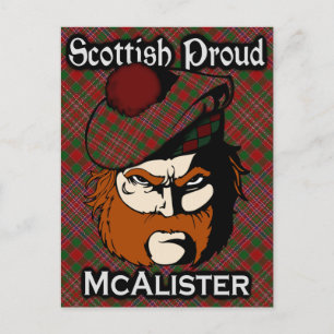 Scottish Clan McAlister Tartan Postcard