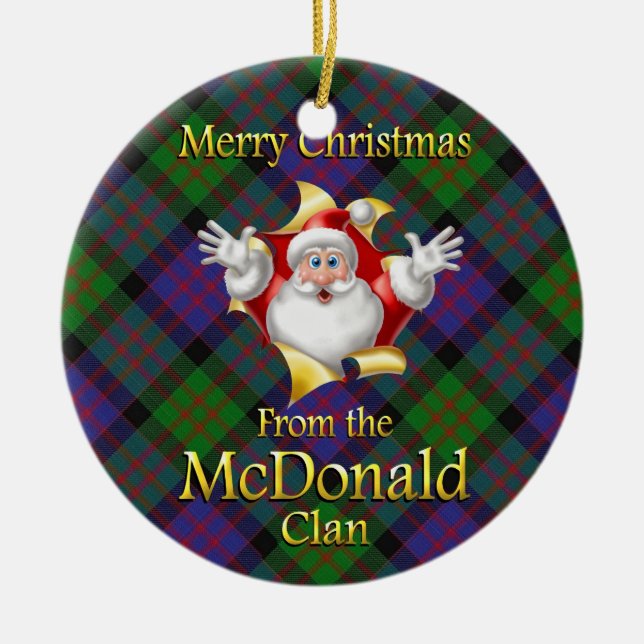 Scottish Clan McDonald Christmas Ornament (Front)