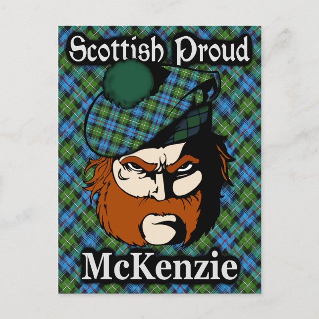 Scottish Clan McKenzie Tartan Postcard (Front)