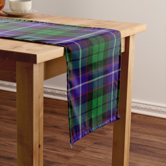 Scottish Clan Mitchell Tartan Plaid Long Table Runner (In Situ)