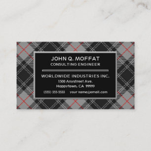 Scottish Clan Moffat Tartan Plaid Business Card