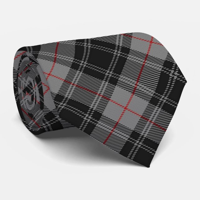 Scottish Clan Moffat Tartan Plaid Tie (Rolled)