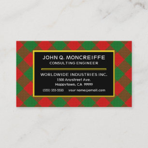 Scottish Clan Moncreiffe Tartan Plaid Business Card