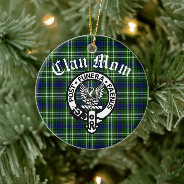 Scottish Clan Mow Crest & Tartan  Ceramic Ornament (Tree)
