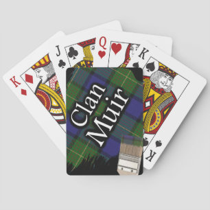 Scottish Clan Muir Tartan Paint Brush Playing Cards