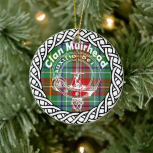 Scottish Clan Muirhead Tartan and Crest Ceramic Ornament