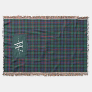 Scottish Clan Murray of Atholl Tartan Monogrmmed Throw Blanket