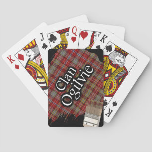 Scottish Clan Ogilvie Tartan Paint Brush Playing Cards