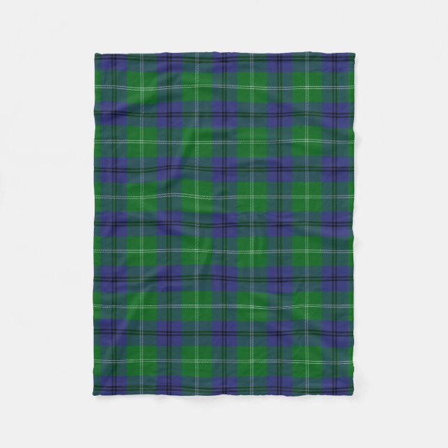 Scottish Clan Oliphant Tartan Plaid Fleece Blanket (Front)