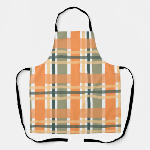 Scottish clan plaid orange green tartan chequered  apron