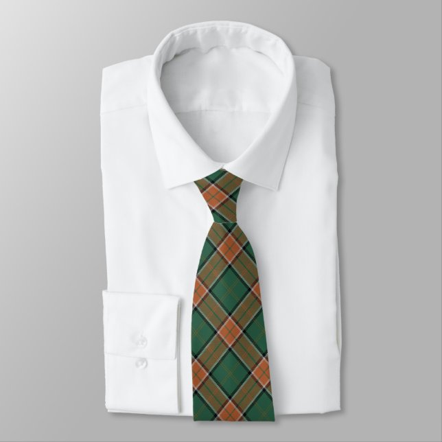 Scottish Clan Pollock Tartan Plaid Tie (Tied)