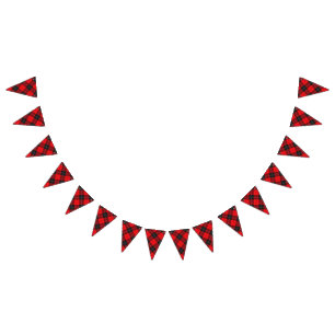Scottish Clan Ramsay Ramsey Red and Black Tartan Bunting