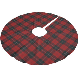 Scottish Clan Ramsay Ramsey Red Black Tartan Brushed Polyester Tree Skirt